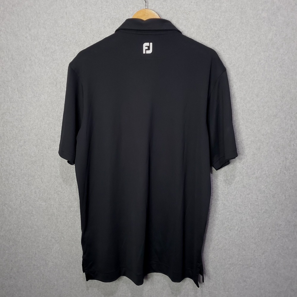FootJoy FJ Golf Polo Shirt Size Large L Black Performance Stretch W/ Chest Logo - Picture 8 of 12